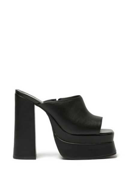 Sandalia Mule Ellus Salto Bloco Preto