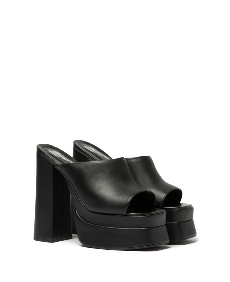 Sandalia Mule Ellus Salto Bloco Preto