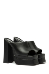 Sandalia Mule Ellus Salto Bloco Preto