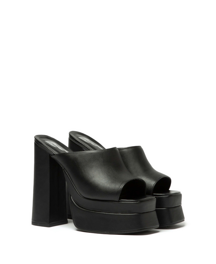 Sandalia Mule Ellus Salto Bloco Preto