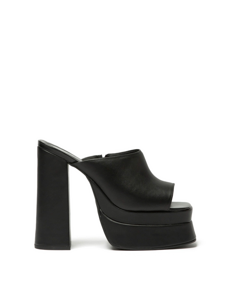 Sandalia Mule Ellus Salto Bloco Preto