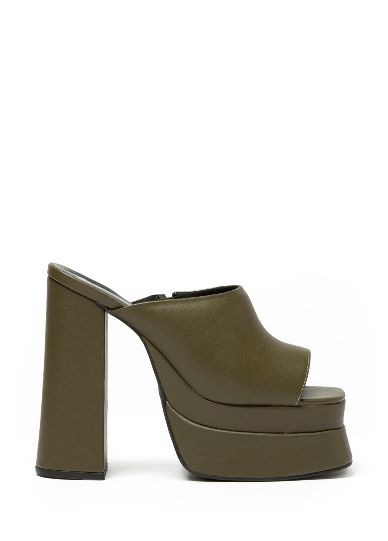 Sandalia Mule Ellus Salto Bloco Verde Militar