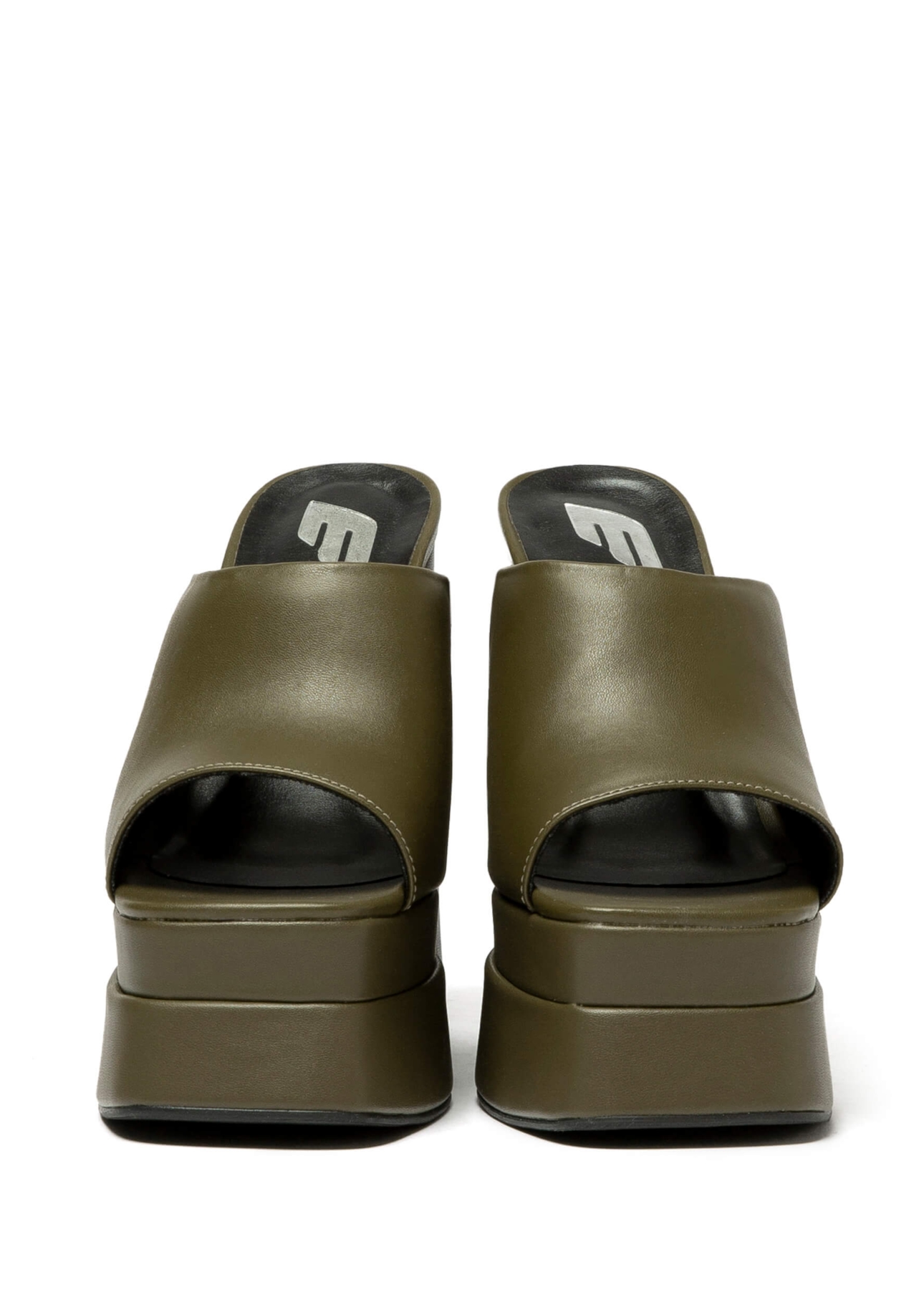 Sandalia Mule Ellus Salto Bloco Verde Militar