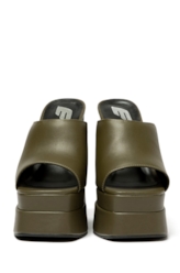 Sandalia Mule Ellus Salto Bloco Verde Militar