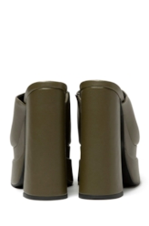 Sandalia Mule Ellus Salto Bloco Verde Militar