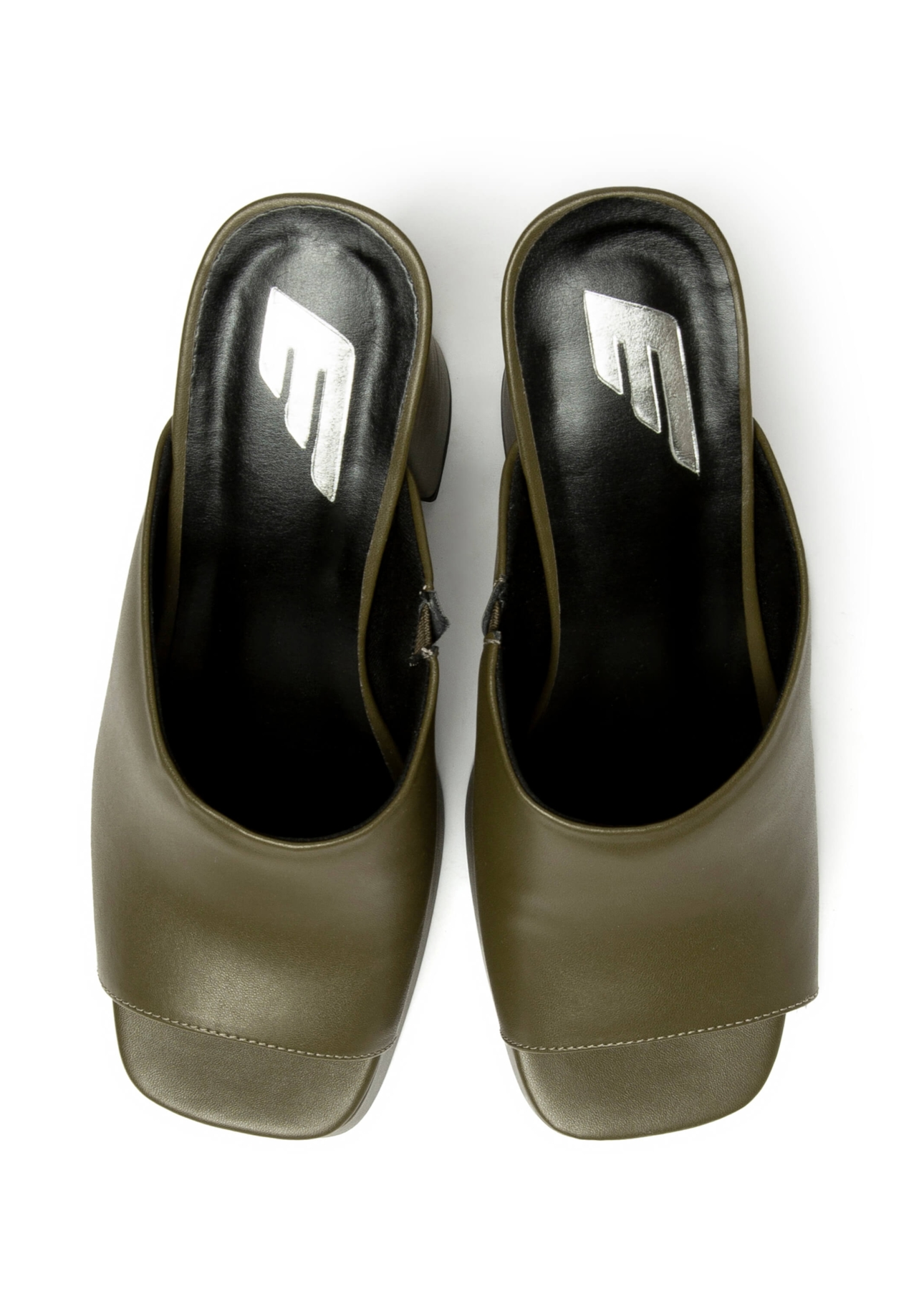 Sandalia Mule Ellus Salto Bloco Verde Militar