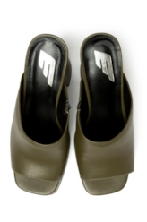 Sandalia Mule Ellus Salto Bloco Verde Militar