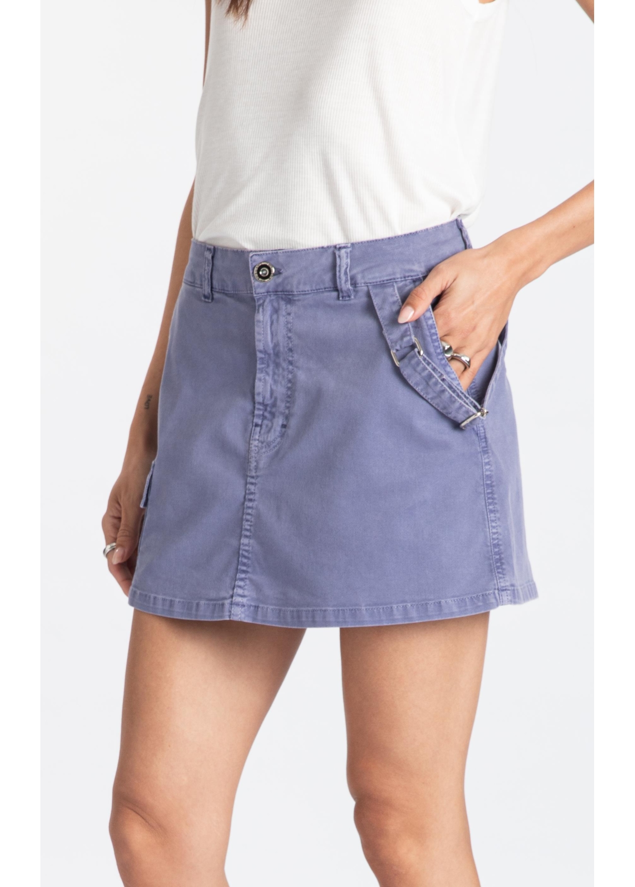 Sarja Rain (Shorts Saia) Cargo Azul Jeans