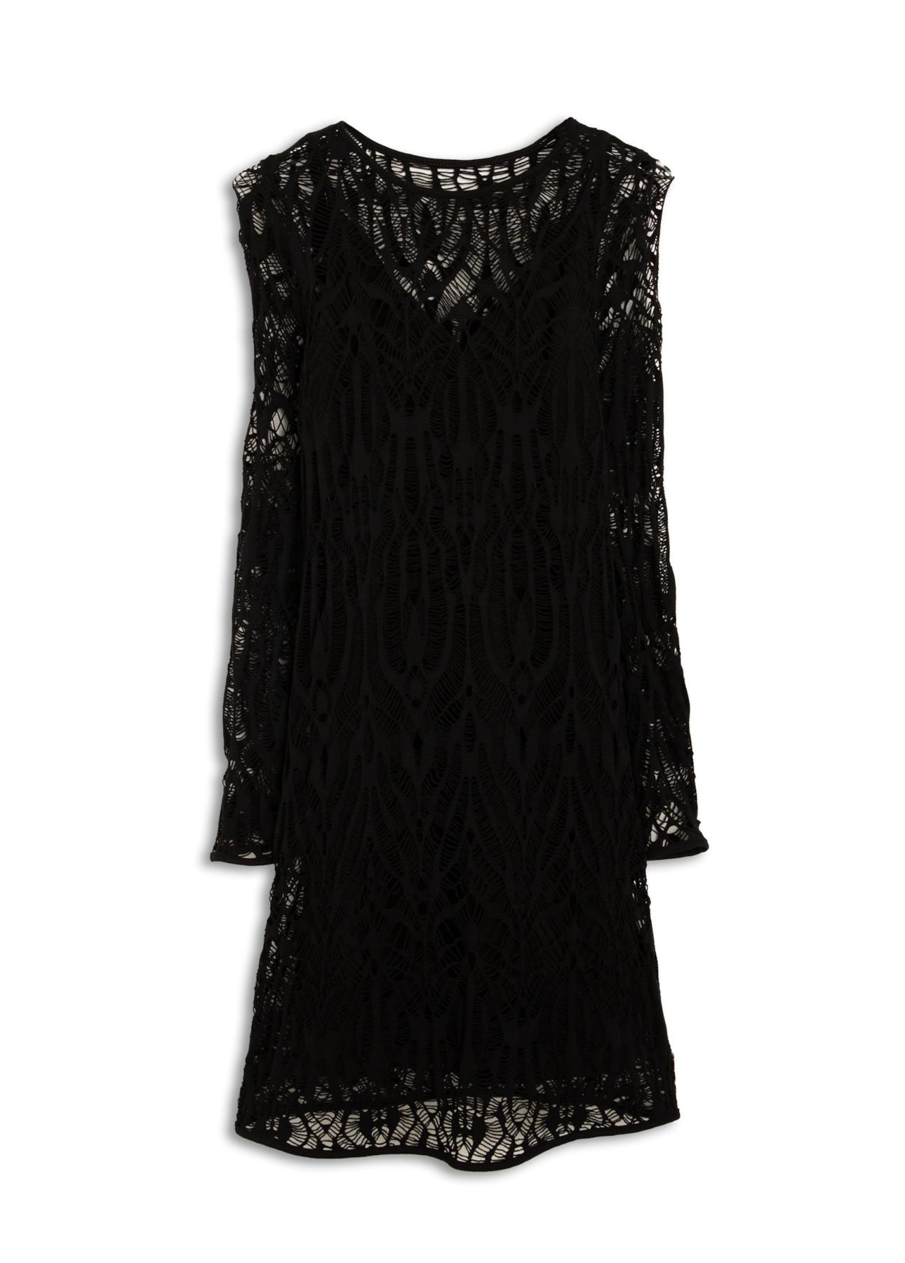 Scuba Crepe Evase Cobweb Preto
