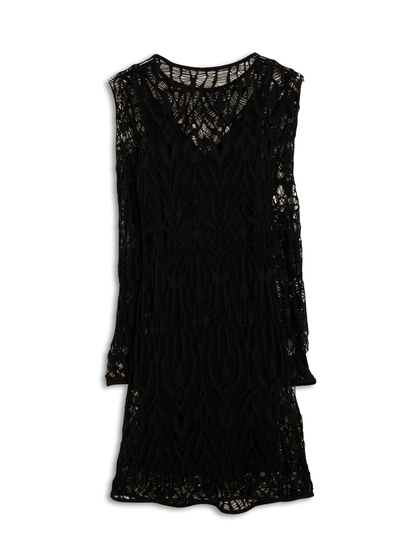 Scuba Crepe Evase Cobweb Preto