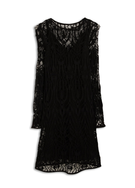 Scuba Crepe Evase Cobweb Preto