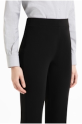 Scuba Crepe Long Flare Preto