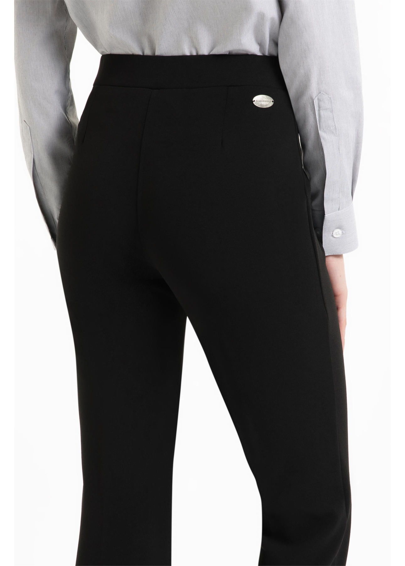 Scuba Crepe Long Flare Preto