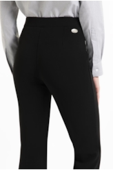 Scuba Crepe Long Flare Preto