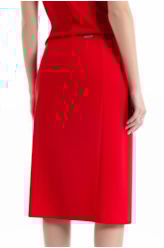 Scuba Crepe Transpass Midi Vermelho