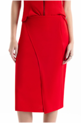Scuba Crepe Transpass Midi Vermelho