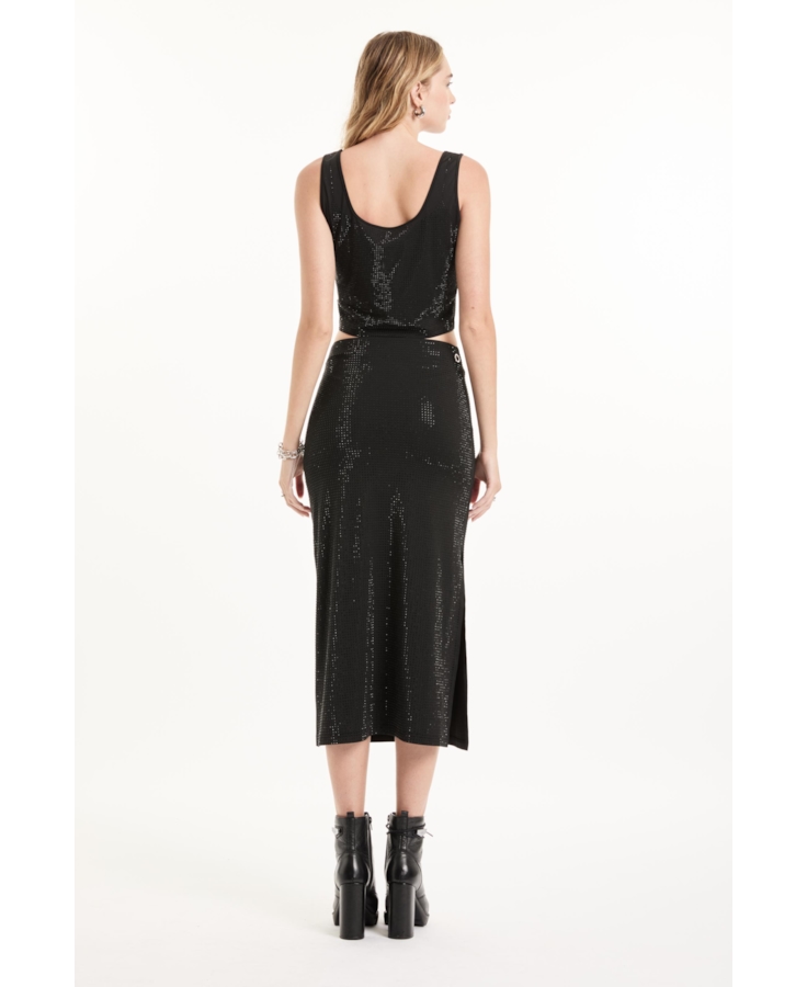 Shine Hotfix Top Cropped Preto