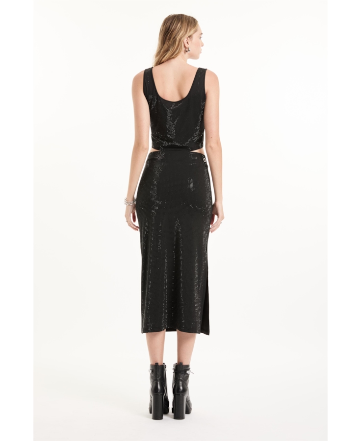 Shine Hotfix Top Cropped Preto