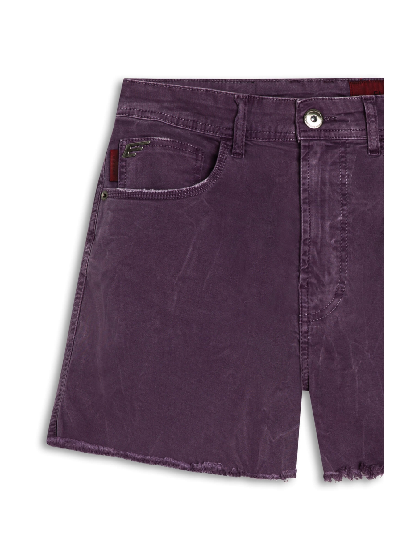 Short Color Power Boyish Marble Wash Beringela