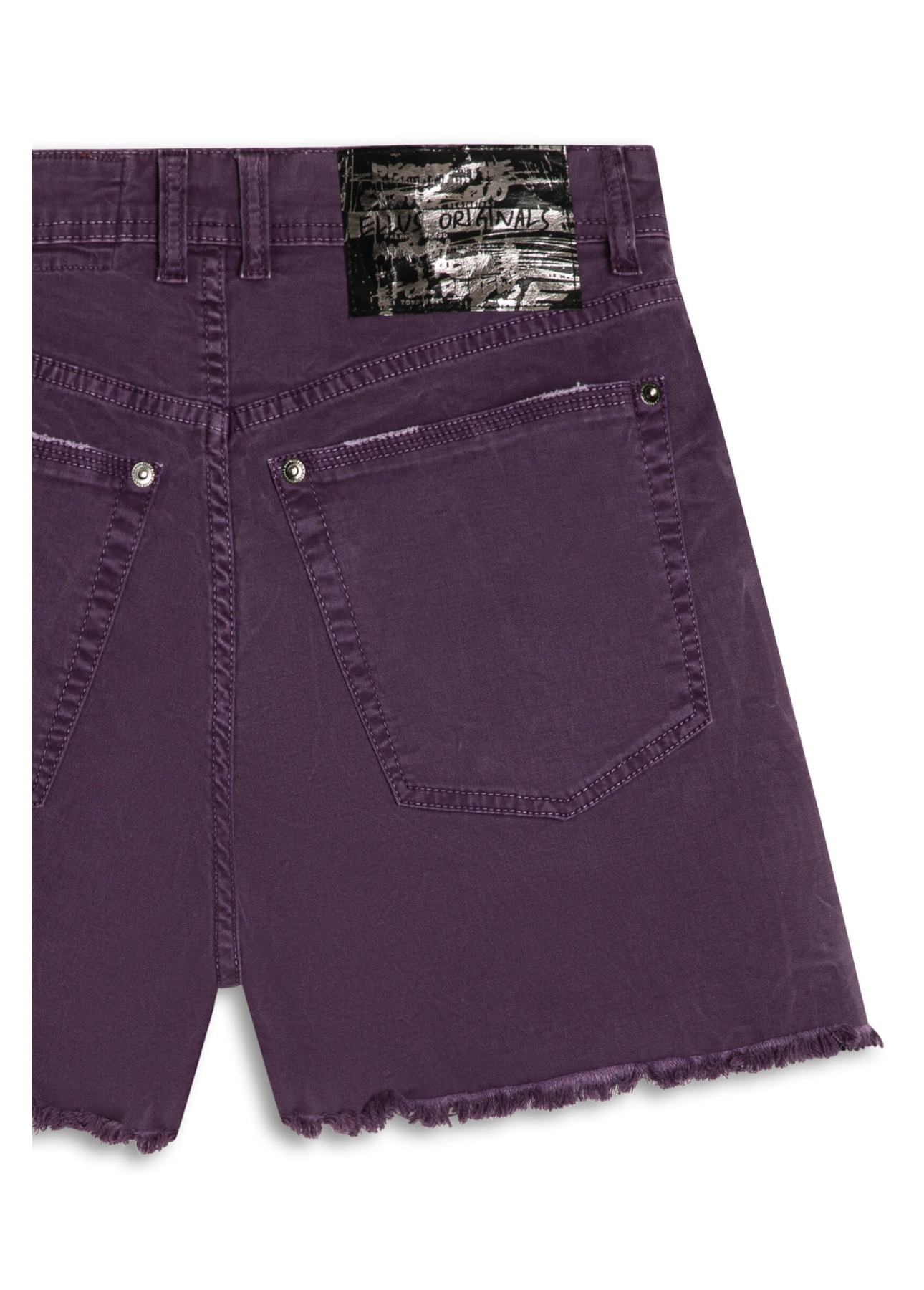 Short Color Power Boyish Marble Wash Beringela