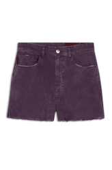 Short Color Power Boyish Marble Wash Beringela