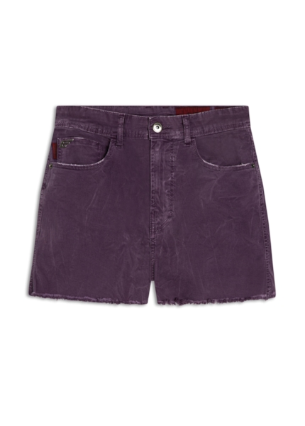 Short Color Power Boyish Marble Wash Beringela