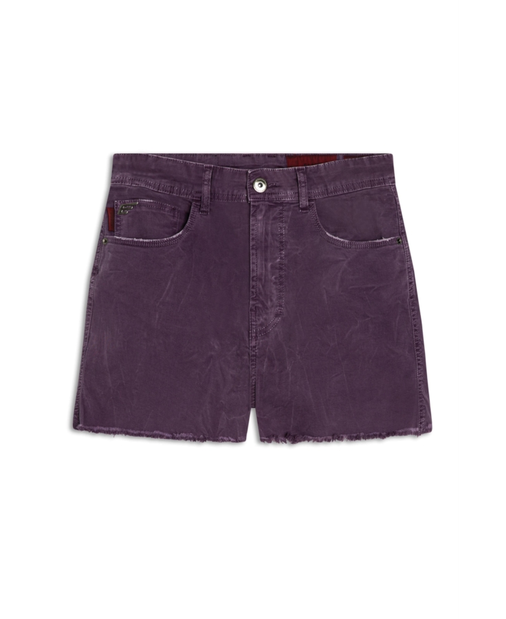 Short Color Power Boyish Marble Wash Beringela