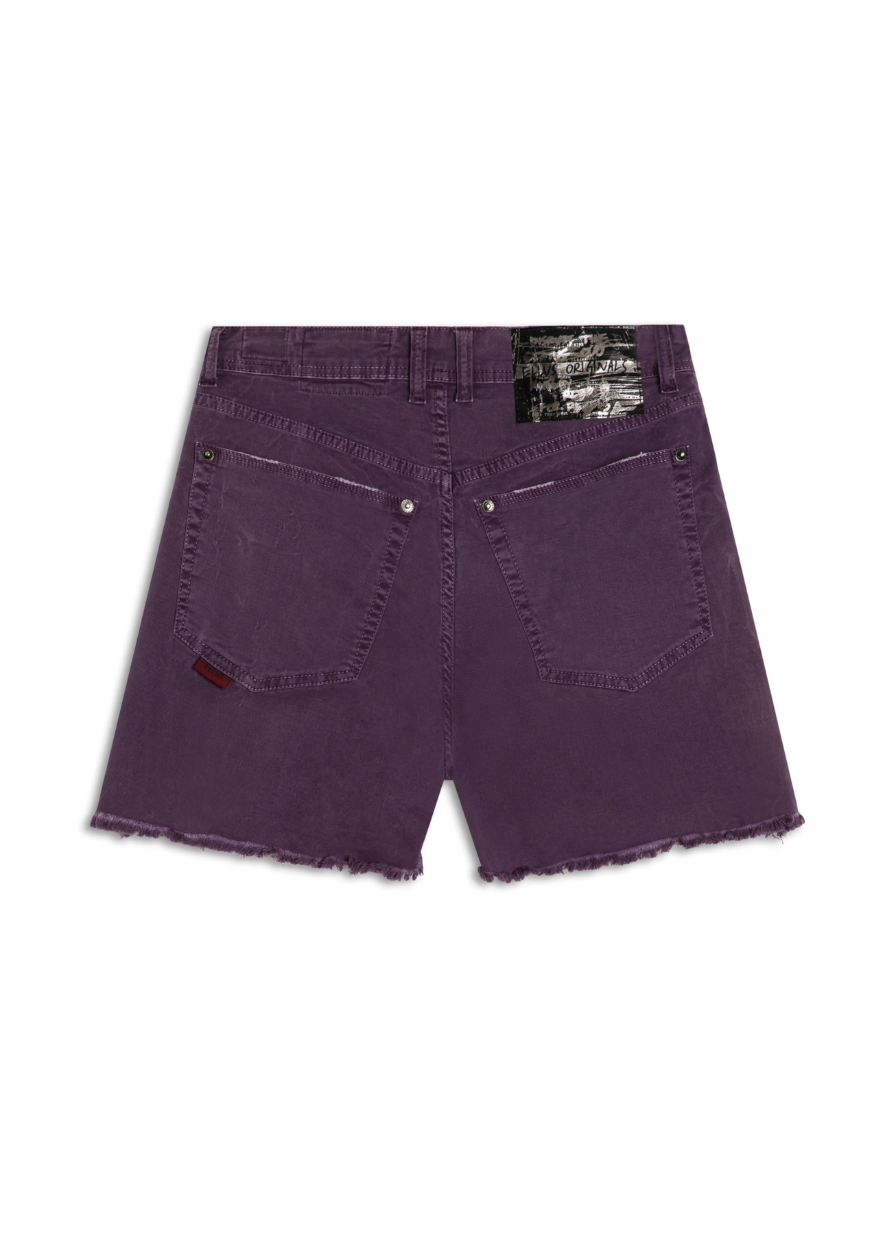 Short Color Power Boyish Marble Wash Beringela