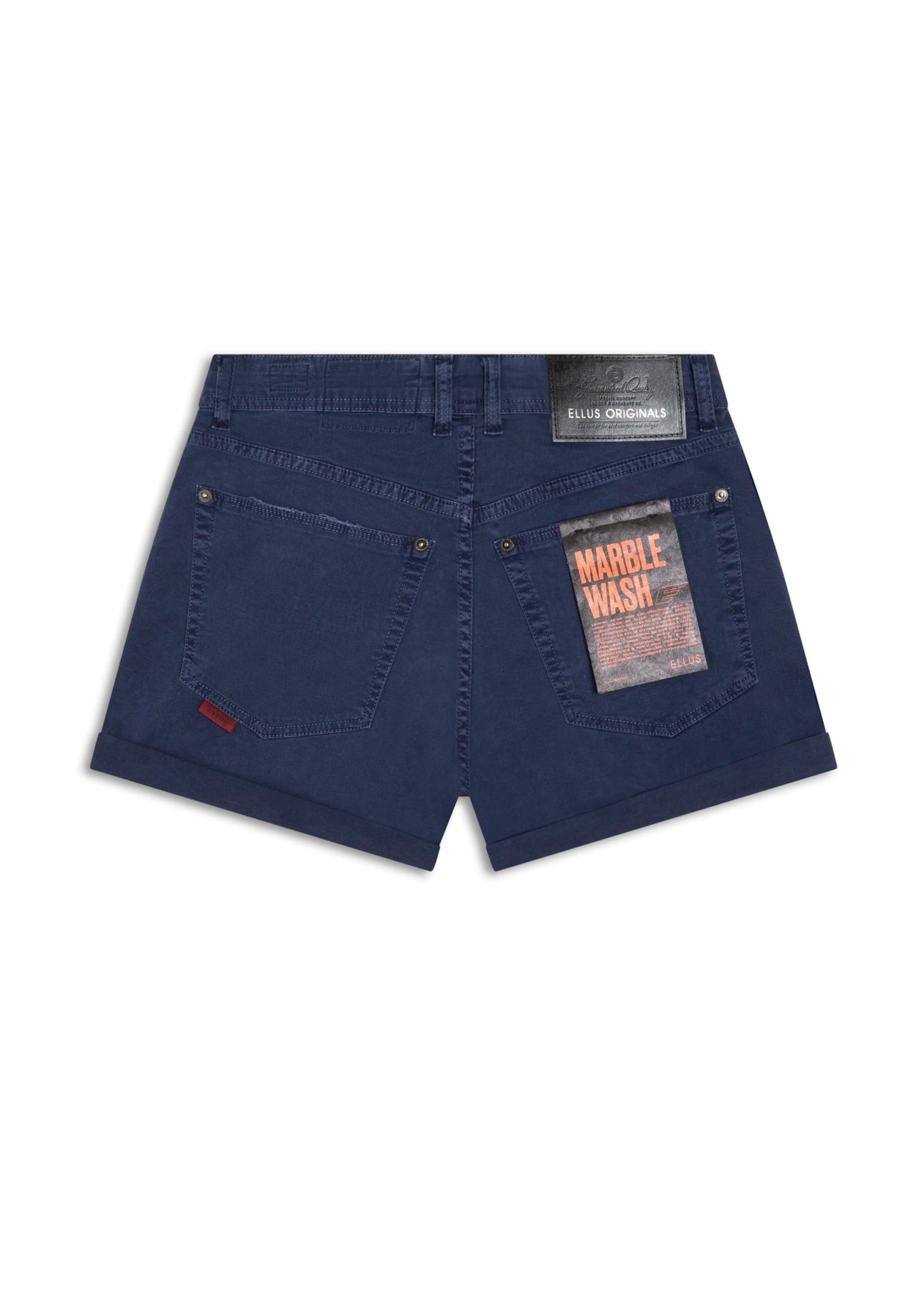 Short Color Power Boyish Marble Wash Dark Navy