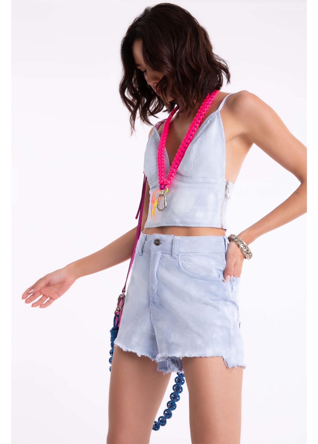 Short Color Power Tie Dye Azul Pervante
