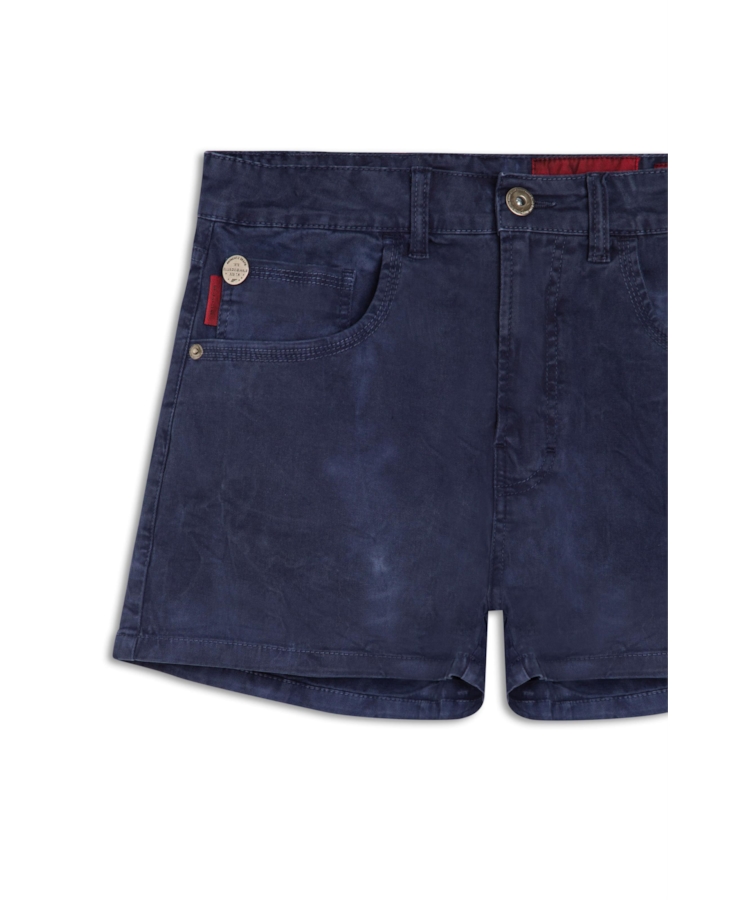 Short Color Twill Power Boyish Tie Dye Dark Navy