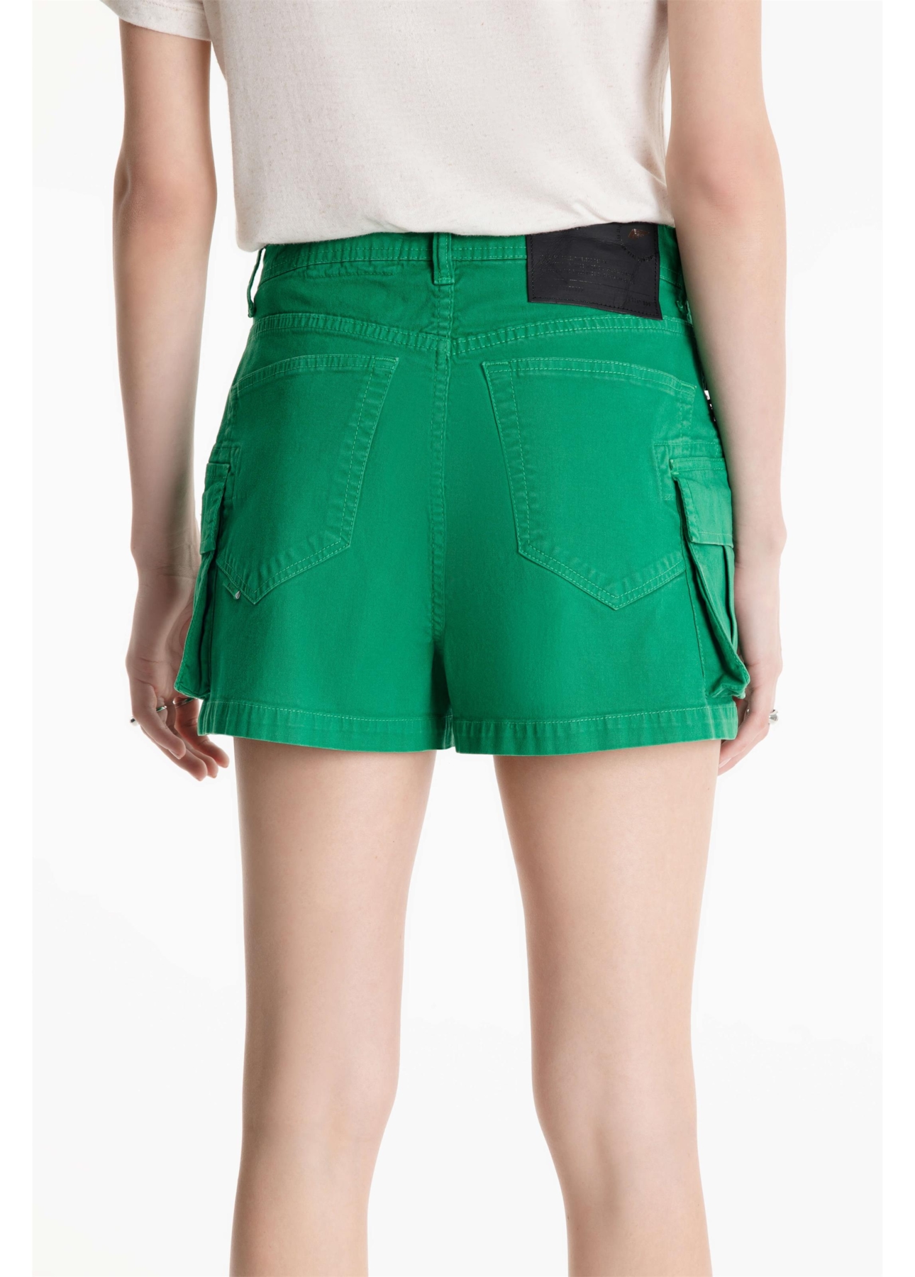Short Color Twill Power Cargo High Green