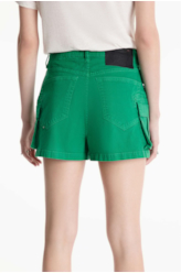 Short Color Twill Power Cargo High Green