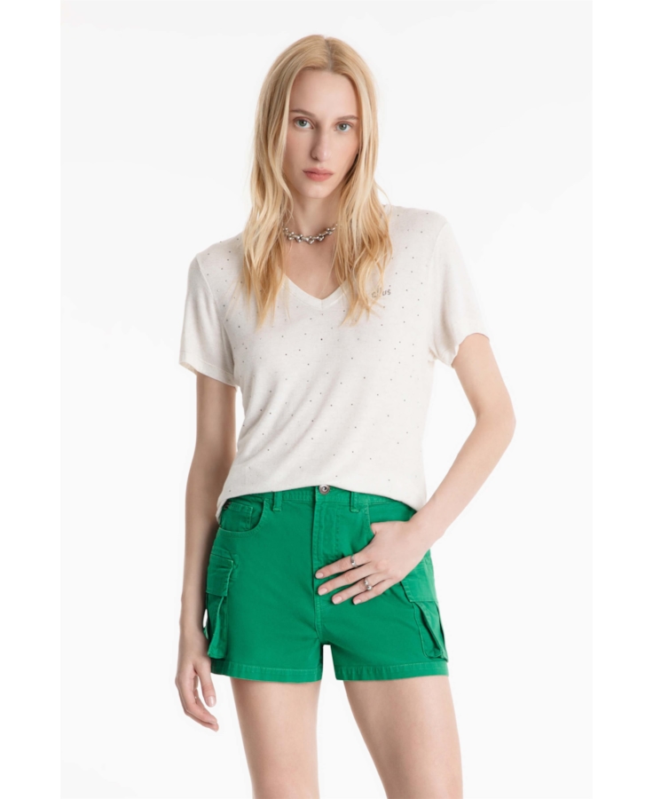 Short Color Twill Power Cargo High Green