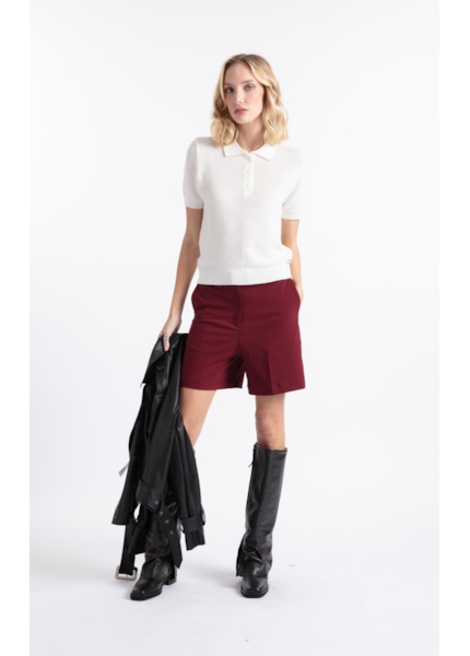 Short Crepe Way Buckle Vinho