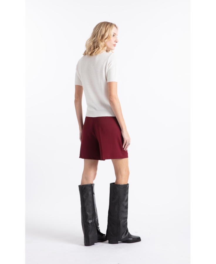 Short Crepe Way Buckle Vinho