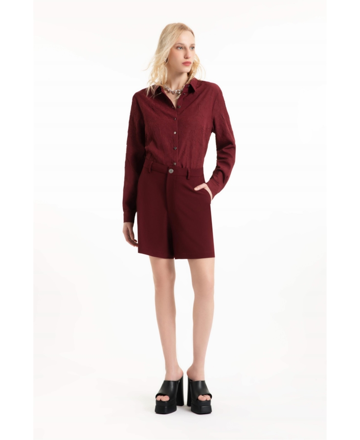 Short Crepe Way  Skate Vinho
