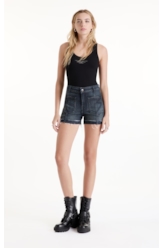 Short Dark Forest Elastic Lav.Escuro