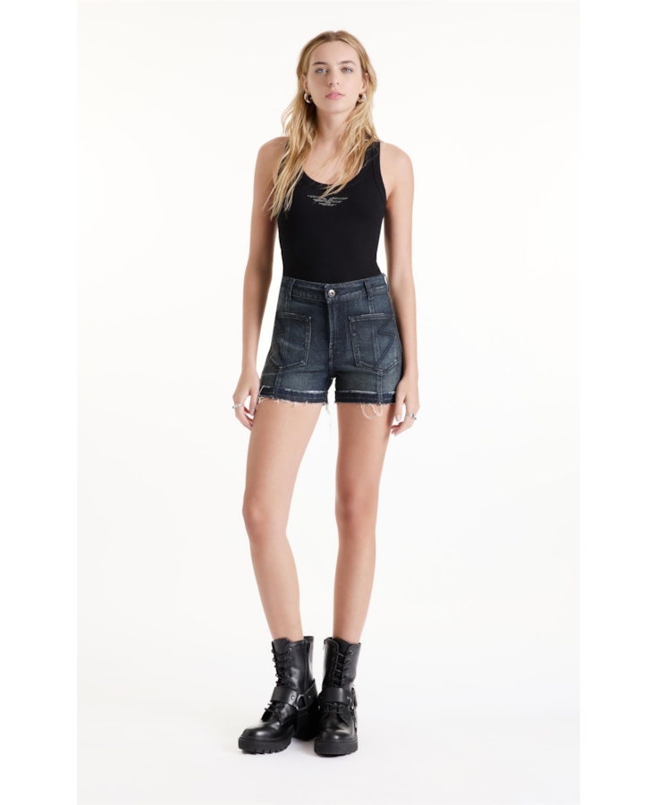 Short Dark Forest Elastic Lav.Escuro