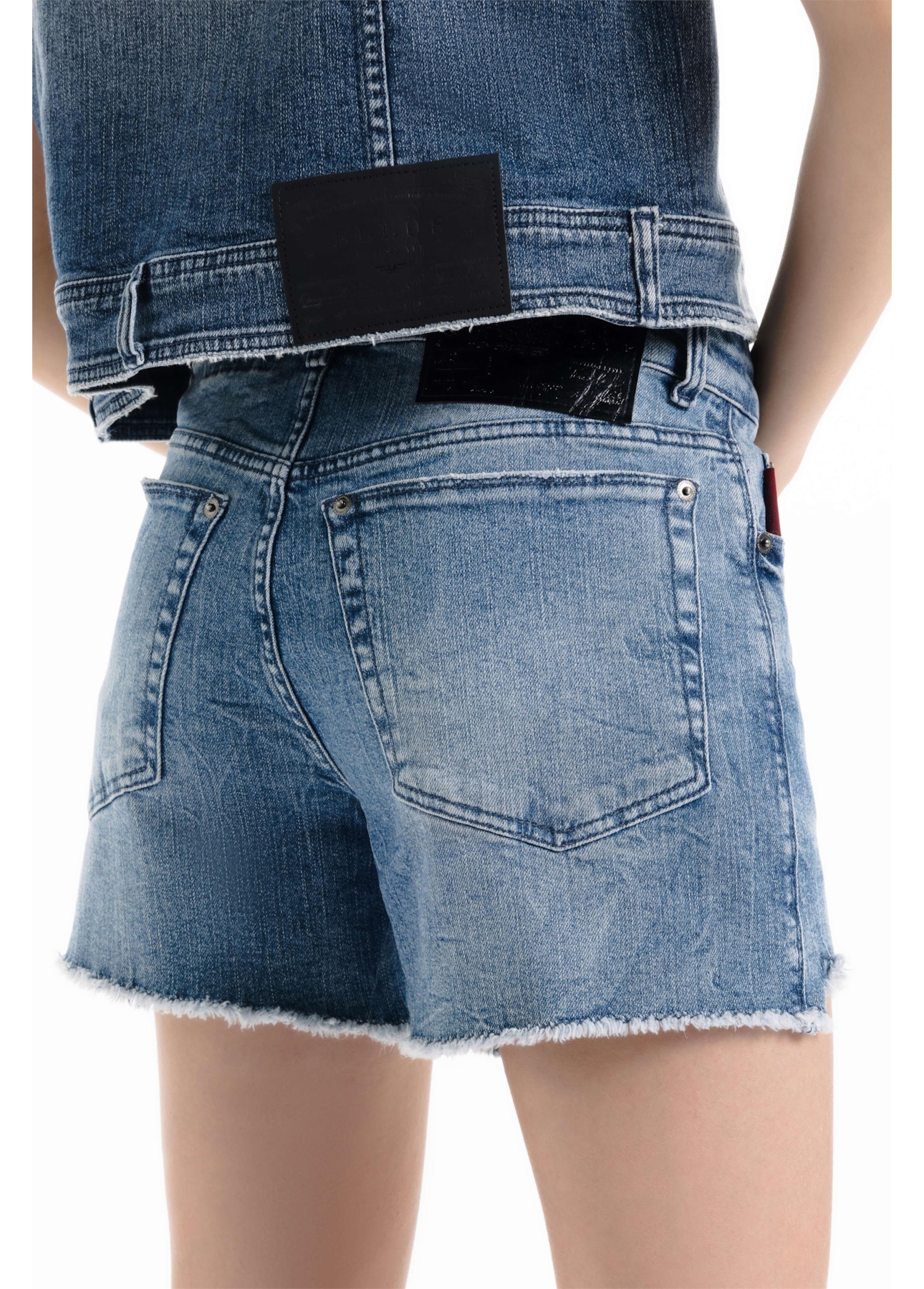Short  Denim Elastic Lola 2093-Lav.Medio C/Tie Dye