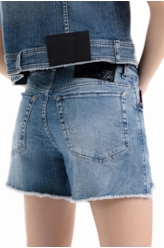 Short  Denim Elastic Lola 2093-Lav.Medio C/Tie Dye