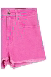 Short Destroyed Color Elastic Olivia Pink Fluor