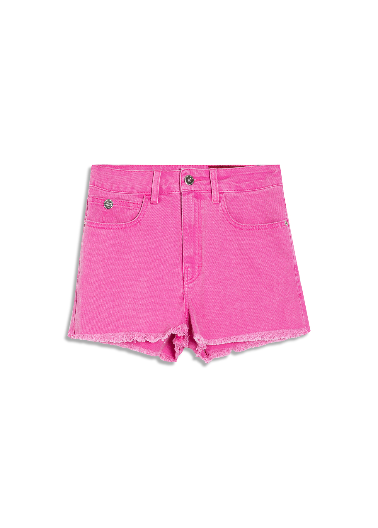 Short Destroyed Color Elastic Olivia Pink Fluor