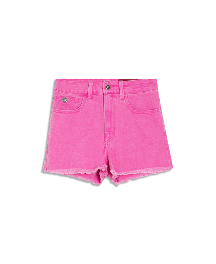 Short Destroyed Color Elastic Olivia Pink Fluor
