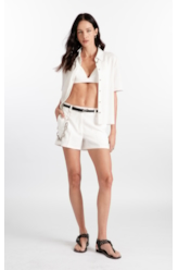 Short Dominique Pockets Off White