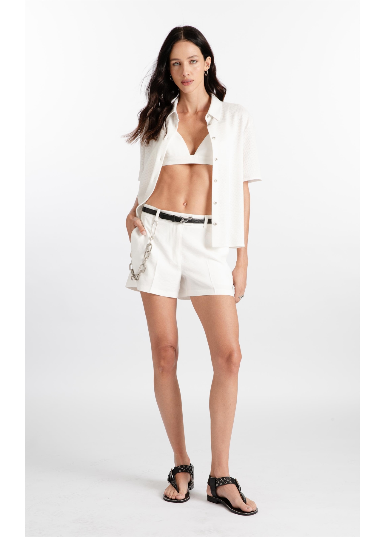 Short Dominique Pockets Off White