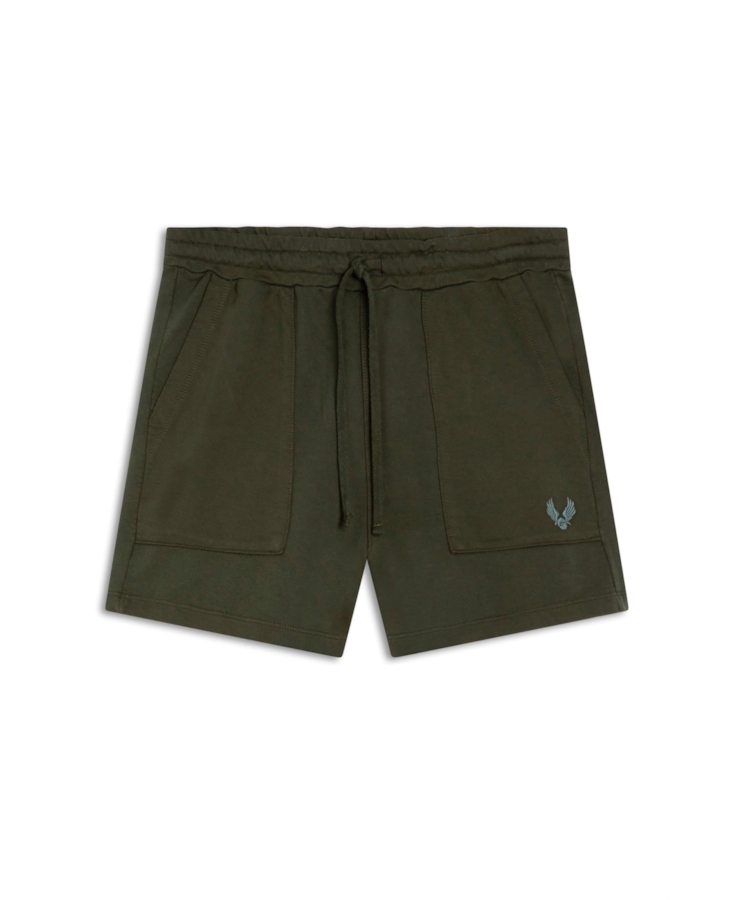 Short Ellus e Asa Washed Verde Militar