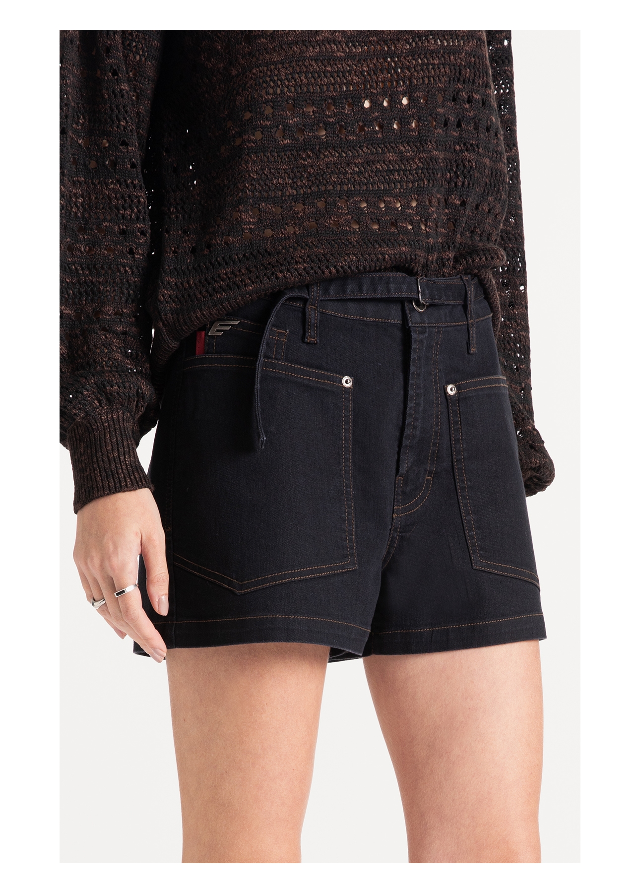Short First Black Evase Amaciado