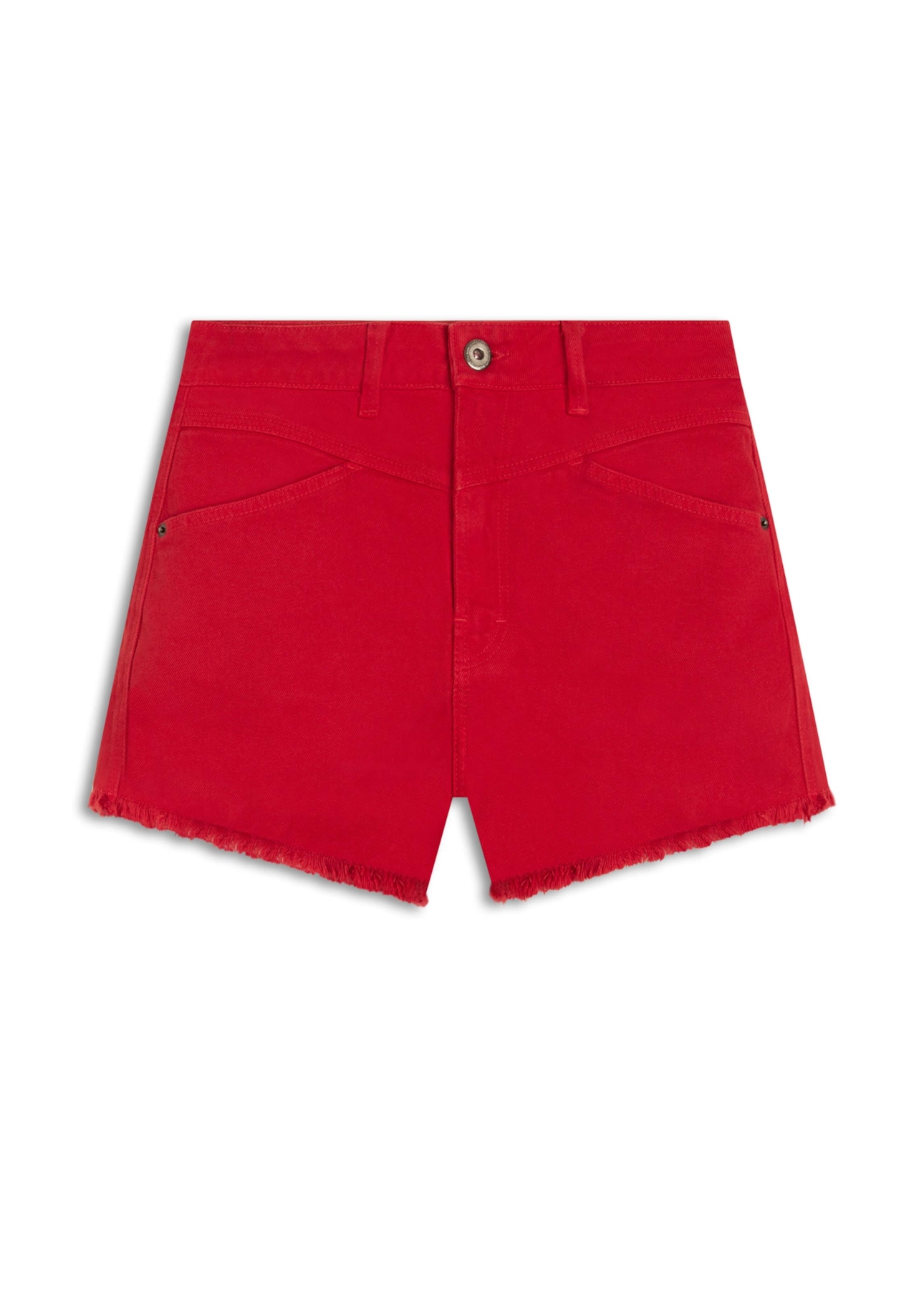 Short Heavy Color Western Vermelho