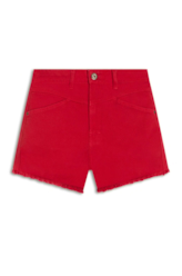 Short Heavy Color Western Vermelho